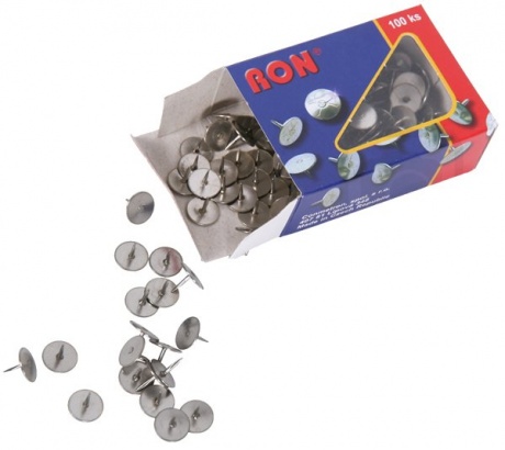 Box of Silver Drawing Pins - 100 Pins